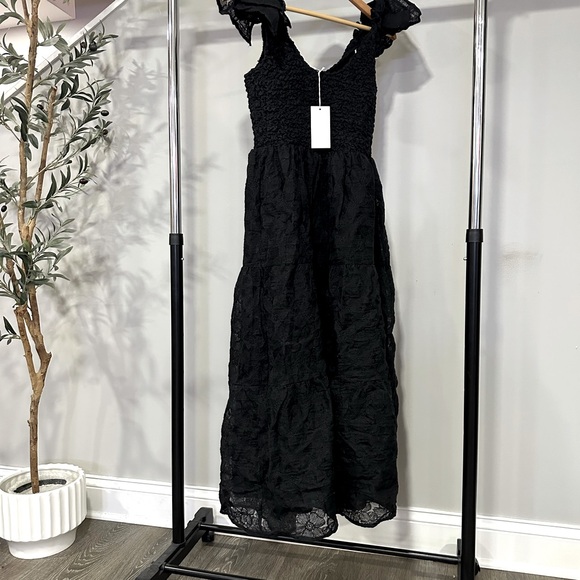 Worth Collective flutter sleeve black midi dress. NWT. - Picture 5 of 5